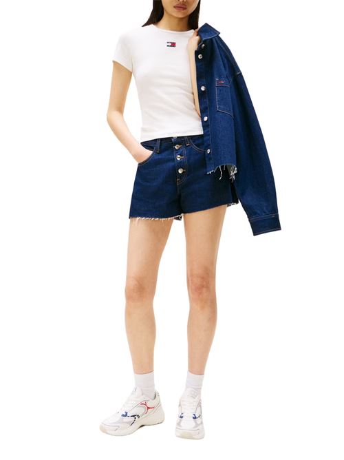 T-shirt donna bianca in cotone Tommy Jeans | DW0DW17881YBL